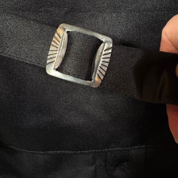 Christmas Tapestry Vest Santa Holidays Snowflake Black Red Women Medium M USA - Picture 11 of 12